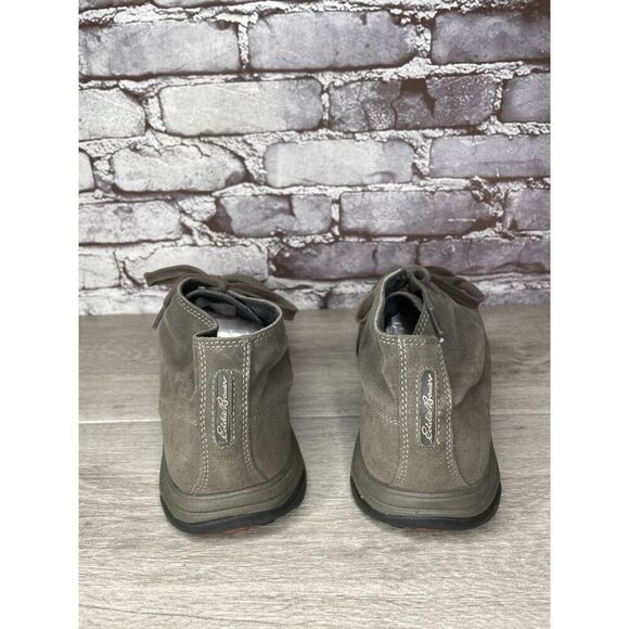 Eddie Bauer Green Brown Suede Leather Mid Lace Up Desert Boots Men 11.5M US/46EU - Picture 4 of 16